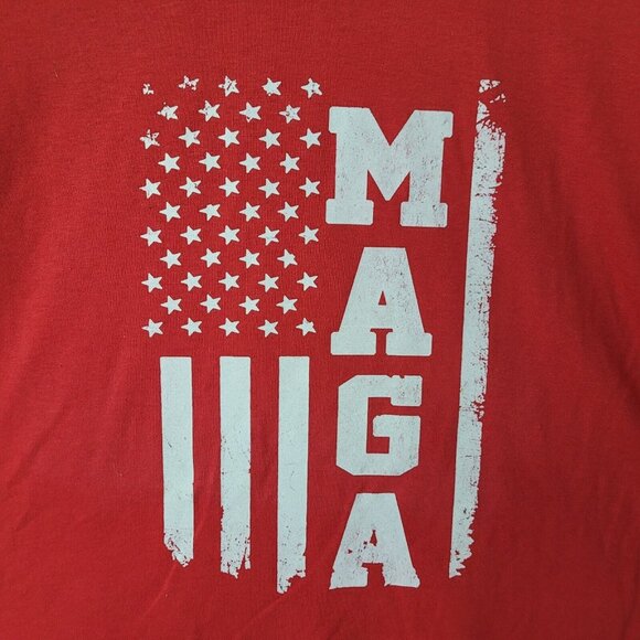 MAGA Shirt Adult L Red We Vote‎ Flag America USA Patriotic - Picture 1 of 10